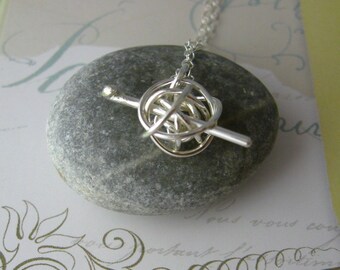 Crochet me something necklace - gift for crocheter, crocheting necklace - handmade in sterling silver