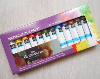 12 watercolor painting in water 12 ml tubes