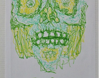 GREEN SKULL SKETCH