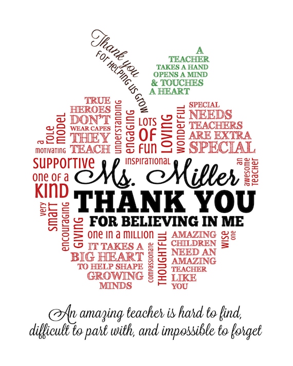 Teacher Appreciation Word Art Special Needs Digital