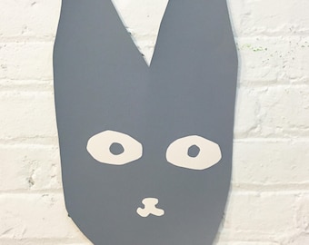 Shaped Screen Print Rabbit Bunny Wall Art