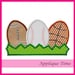 Instant Download Sports Easter Egg Trio in Grass Machine Embroidery Applique Design 4x4, 5x7 and 6x10