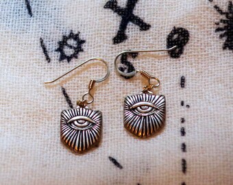 Bronze mystical eye earrings