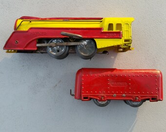 Hafner 1010 clockwork windup streamline steam locomotive train superb