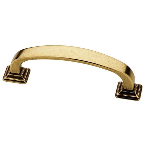 3 Reeded Antique Brass Cabinet Pull Kitchen Drawer Pull 3