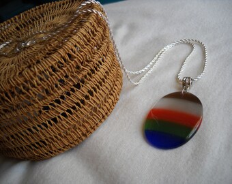 Rainbow Opalite Necklace- Dyed Opal Necklace- Long Silver Necklace- Mother's Day Necklace