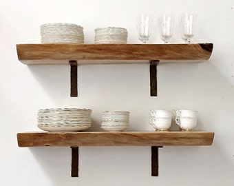 Floating Shelf Live Edge Slab Wood Open Shelving