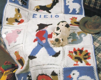 Old Macdonald Afghan Pattern ~ Annie's Crochet Afghan Pattern
