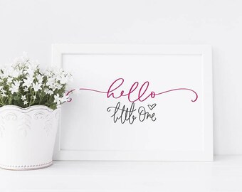 Hello Little one, Pink A4 Print
