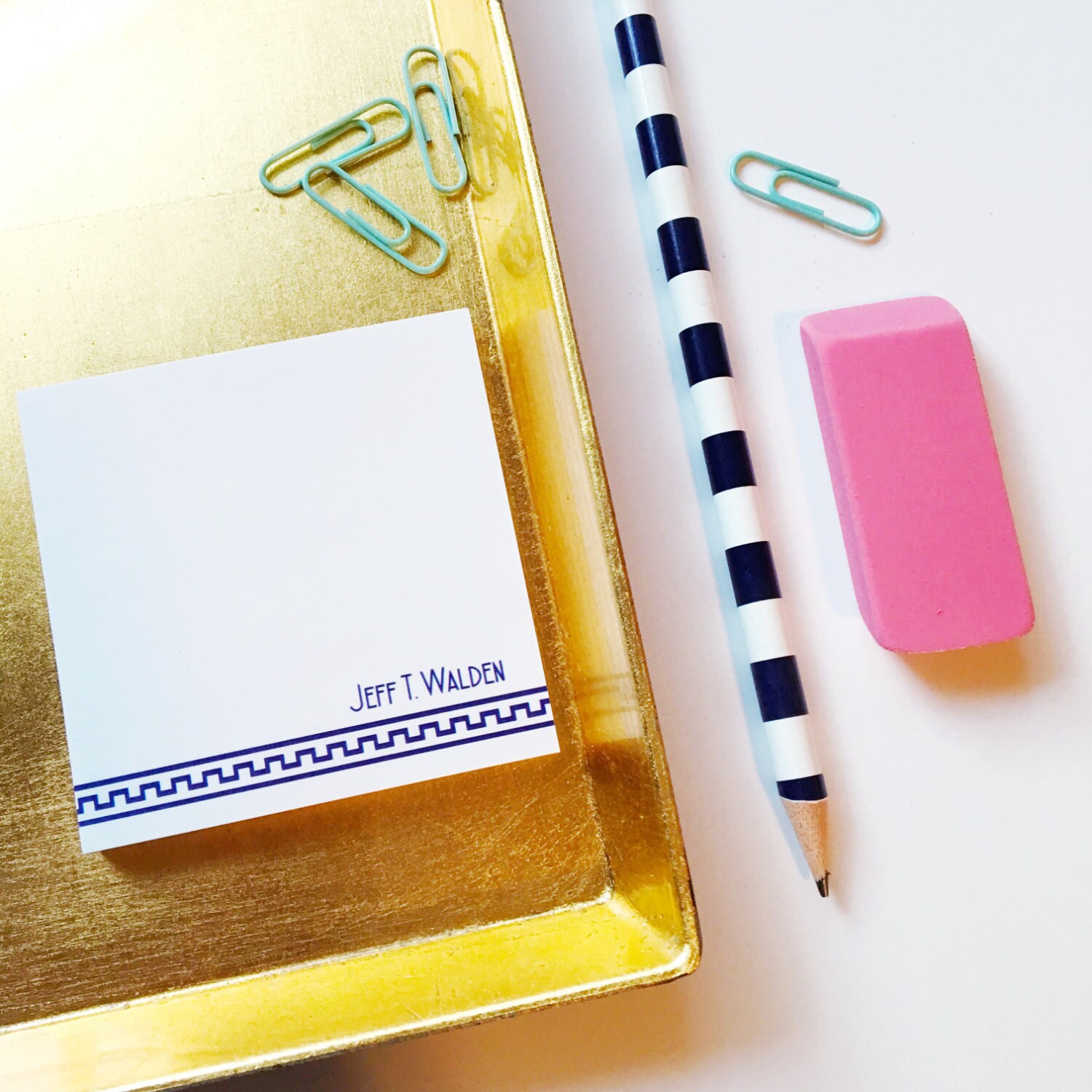 Personalized Sticky Notes, Mens stationery, Male stationery