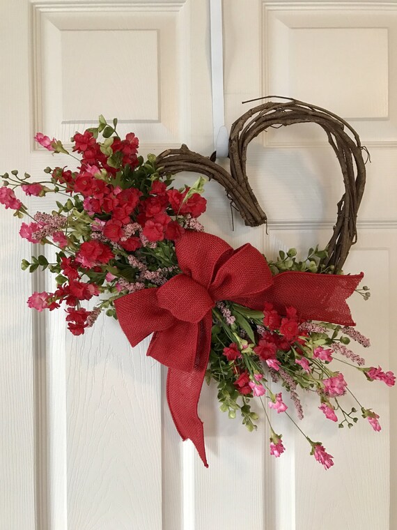 HEART WREATHHeart Grapevine Wreath Valentine WreathBaby