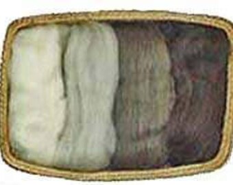 NZ Corriedale Wool Roving -4 natural Undyed Colors Assortment