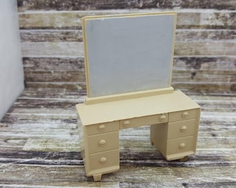 Marx Vintage Bed room Vanity Contemporary Doll House Toy Plastic Furniture