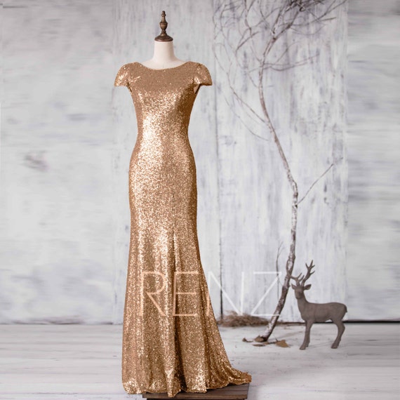 Gold Sequin Wedding Dress 5