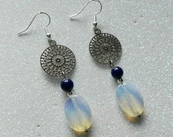 Lapis lazuli and Moonstone earrings
