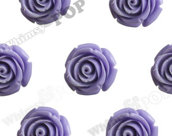 Large Purple Rose Beads, Flower Beads, 21mm Flower Beads, Drilled Flowers (R7-079)