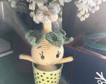 Happy Onion Amigurumi Toy or Pincushion, Ready to Ship