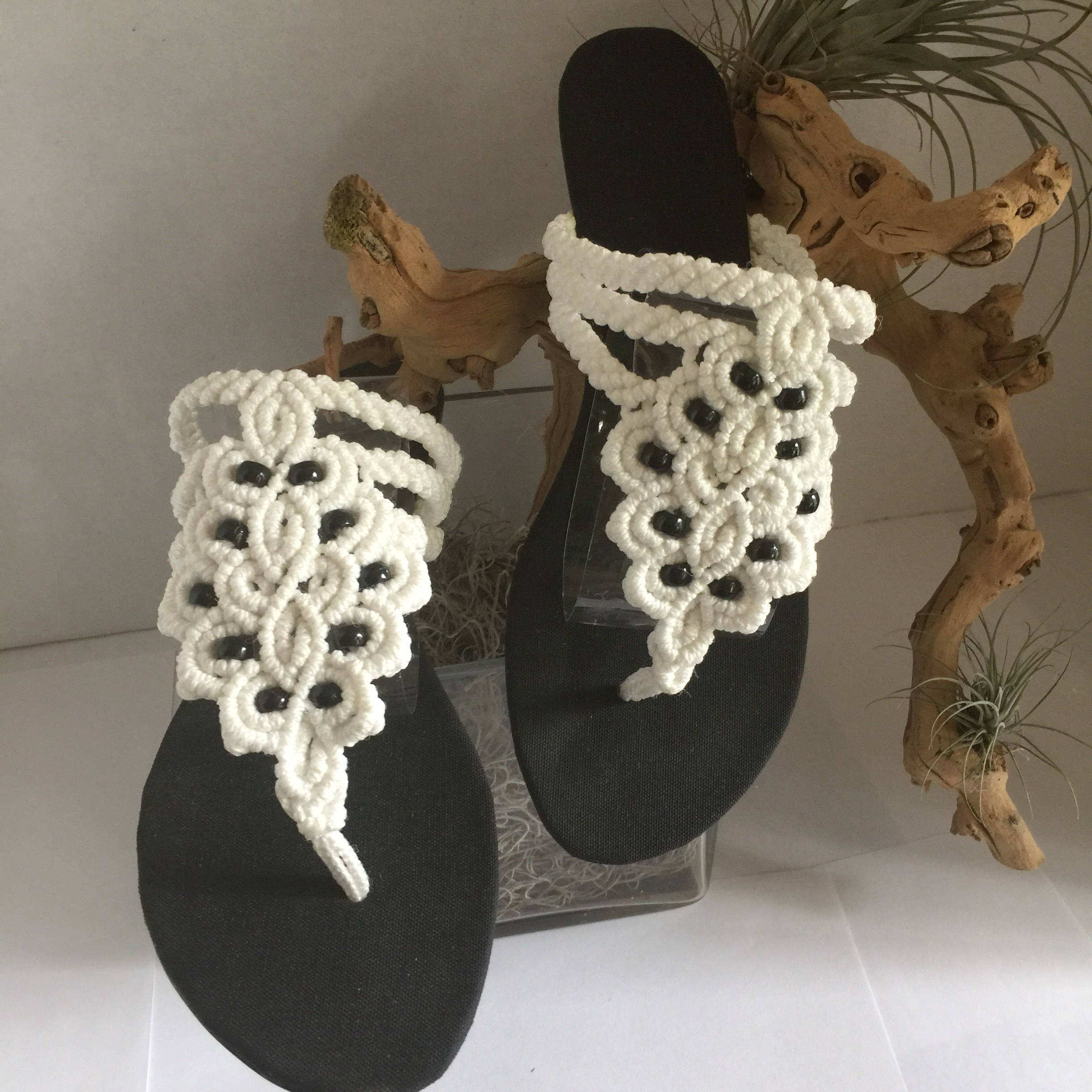 macrame wedge sandals