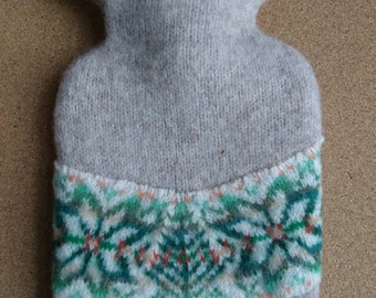 Nordic hot water bottle cover, fair isle, hygge