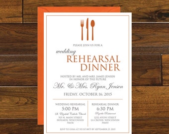 Wedding Rehearsal Dinner Invitation, Digital Download