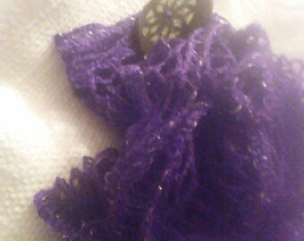 Crocheted Scarf in Deep Purple