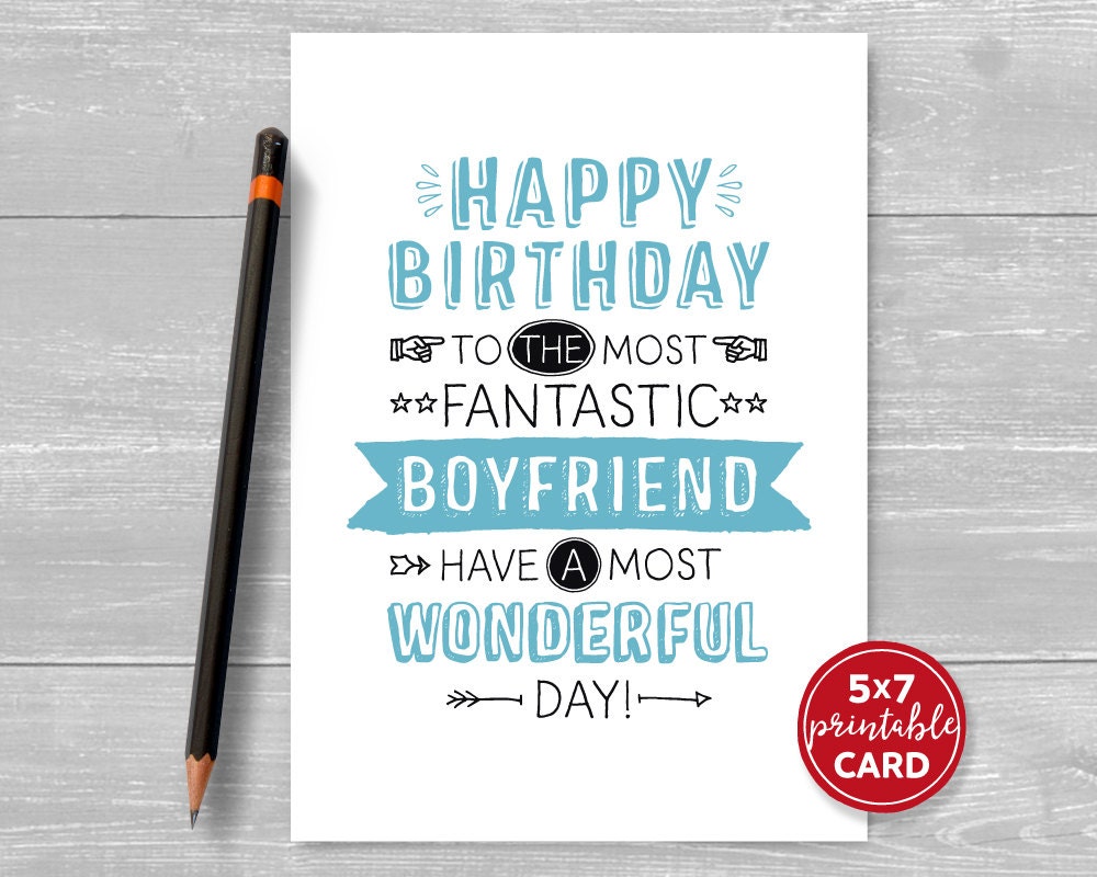 Printable Happy Birthday Cards For Boyfriend