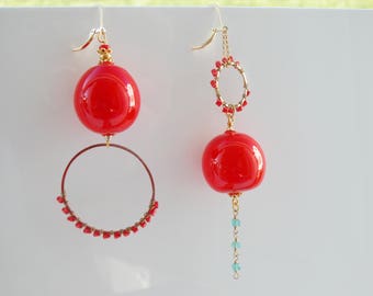 Murano Quirky Blown Glass Statement Earrings