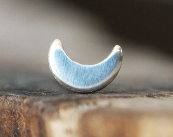 Silver Crescent Moon Tragus Stud | Tragus Piercing | Tragus Earring | Cartilage Earring | Conch Earring | Helix Earring | Helix Piercing