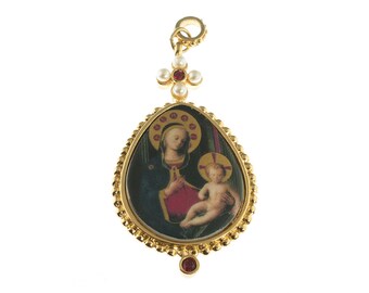 Virgin Mary and Jesus Pendant