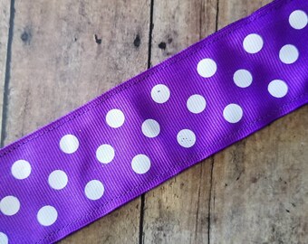 1.5 inch Purple with White Polka Dots headband