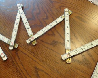 Vintage Folding Ruler Lufkin Red End Lock Joins