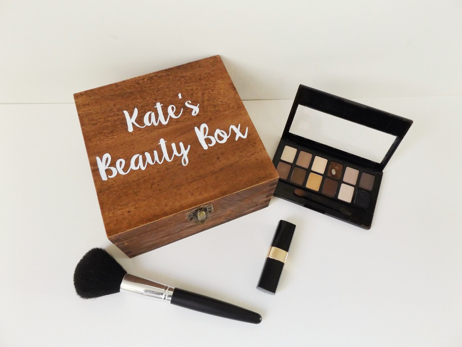 Personalised Makeup box Wooden Beauty Box Cosmetic box
