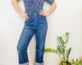 Levi Big E shirt 70s levi shirt 70s plaid shirt Levi 70s top plaid Levi plaid shirt western 70s shirt 70s levi plaid 70s blouse western top