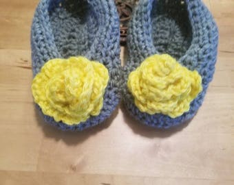 Baby Booties with Rose