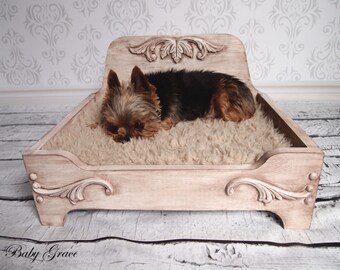 Wood Dog Bed, Pet Bed, Raised Dog Bed, Handcrafted Dog Bed, Small Dog Bed, Wood Cat Bed, Luxury Dog Bed, Pet Furniture, Wood Pet Bed