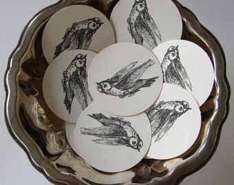 Owl Tags Round Gift Tags Set of 10
