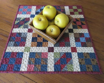 Quilted Table Topper - Scrappy 9 Patch