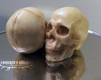 Medium size Chocolate Human Skull (dark and white)