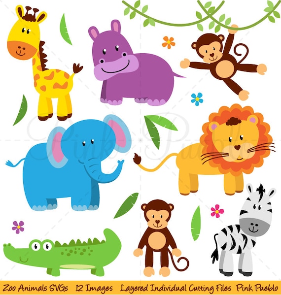 Download Zoo Animals SVGs Zoo Safari Jungle Animals Cutting Templates