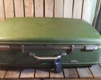 Large Green Suitcase, Wornout Suitcase, Distressed Suitcase, Suitcase With Duct Tape