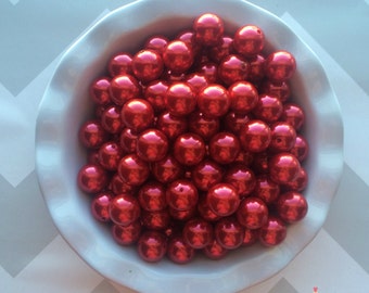 20mm Red Chunky Beads Bubble Gum Pearls (A60)