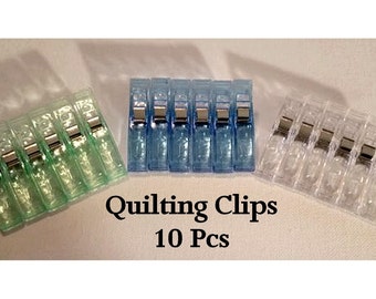 10 Jumbo Wonder Clips, Large Quilting Clips, Binding Clips, Plastic Hardware, Sewing Notions, 10 Pcs