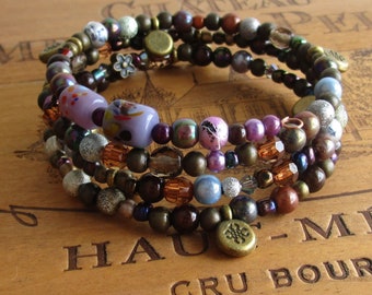 Jewelry Cuff Bracelet polymer chips beads polymer glass beads wristband christmas gift