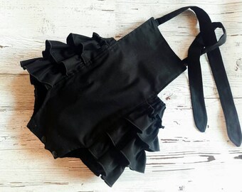 Black Bubble Romper - Baby Bubble Romper - Baby Romper- Baby Girl Romper - Solid Black - Romper - Baby Sunsuit - Photo Prop - Vintage Look