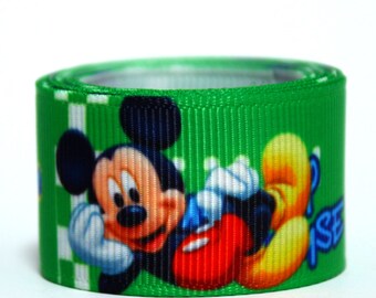 wholesale new Disney theme cartoon mickey mouse 7/8"22cm Grosgrain 5yards hairbow ribbon