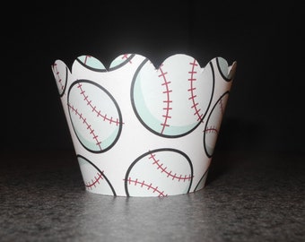 Baseball Cupcake Wrappers- Set of 12