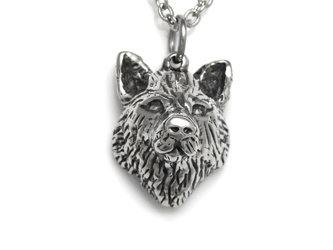 Wolf Head Pendant Necklace Werewolf Jewelry Handmade in