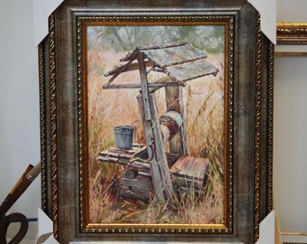Oil painting, landscape oil painting "Well"