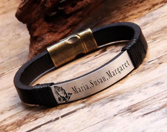 Prayer Bracelet, Name Bracelet, Mommy Bracelet, Dad Bracelet, Personalized Gift, Christmas Gift, Gift for Men, Husband Gift, Gift for Him
