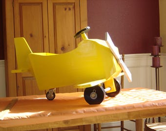 handmade wooden airplane swing, photo prop, rocker, push-pull for baby or toddler, birthday gift